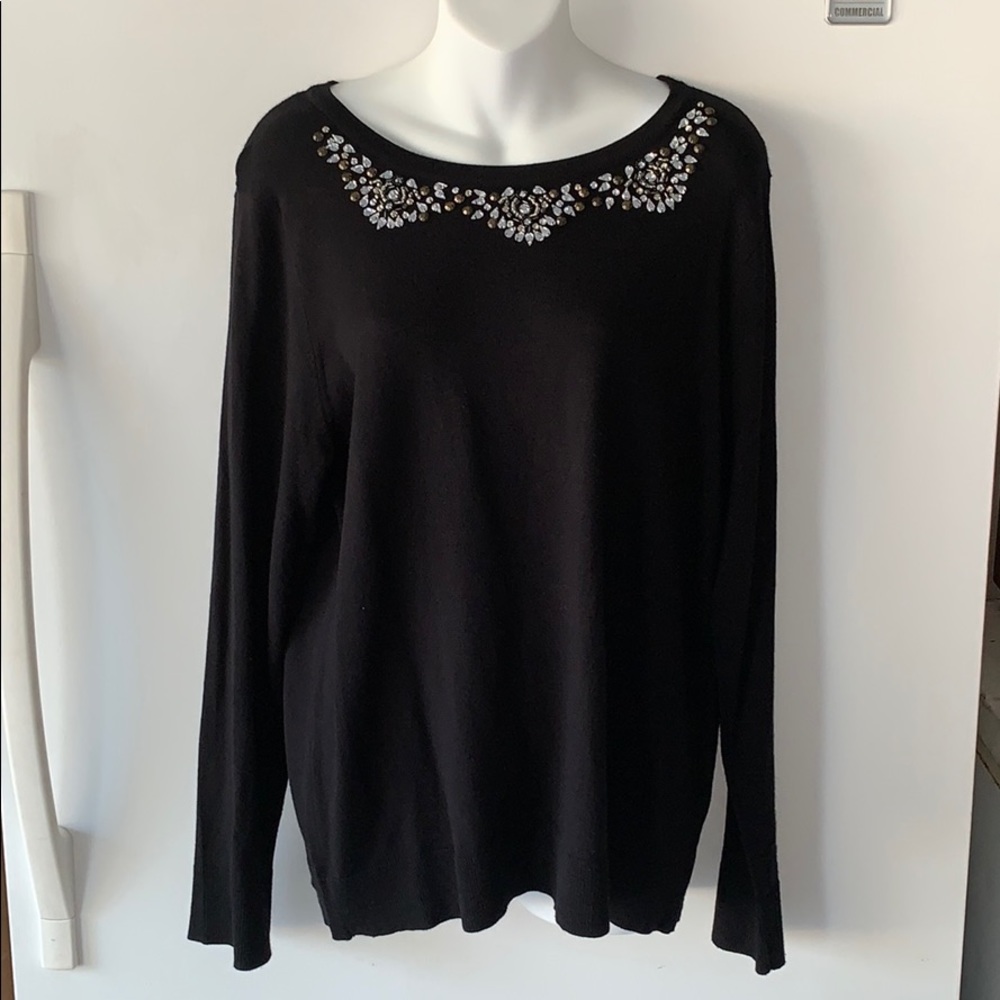 Beaded Black Sweater